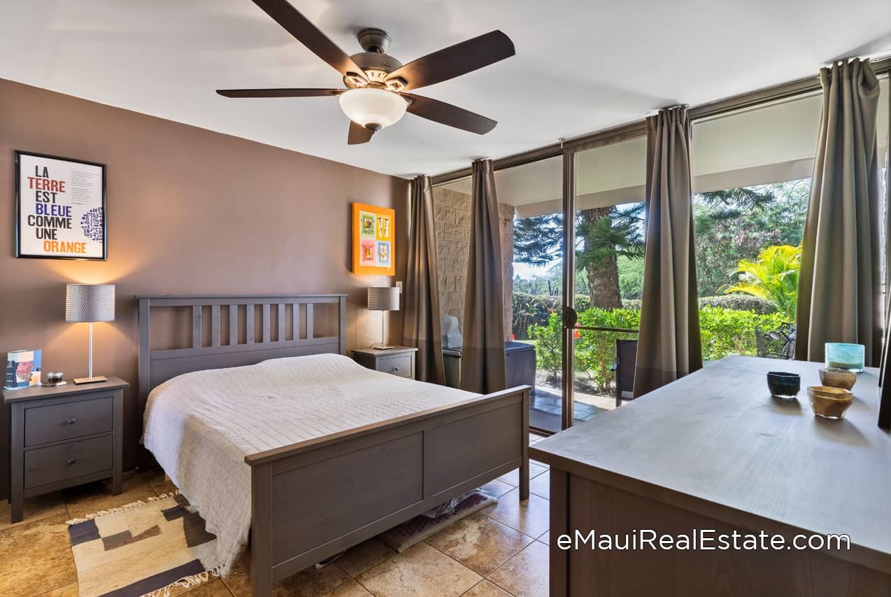 Primary suites at Kihei Alii Kai have their own private lanai spaces which are separate from the living area lanai