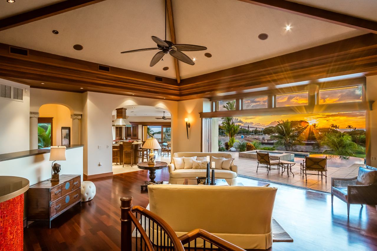 Grand Living Room: High vaulted ceilings and spacious open layout