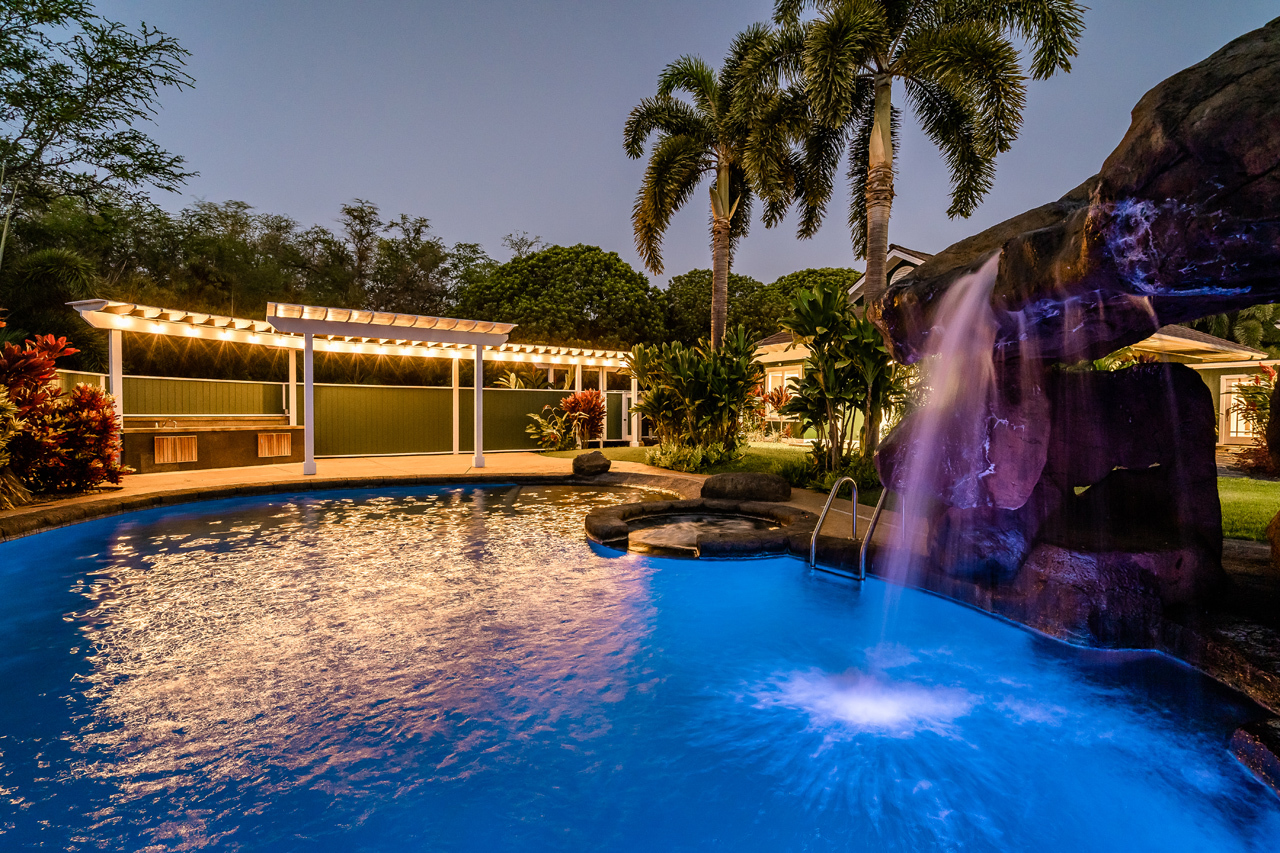 Pool with Spa, Waterfall and Waterslide: 