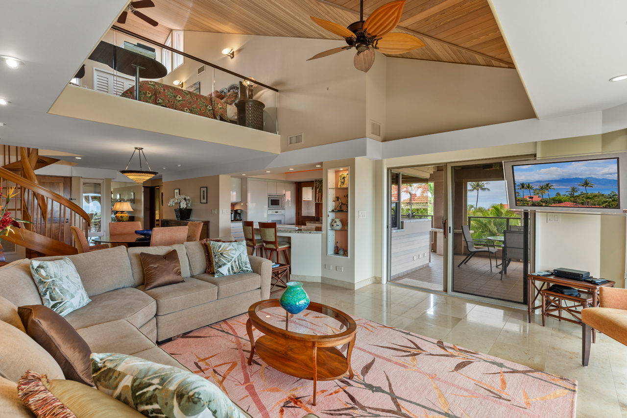 Living Room with vaulted ceilings: 